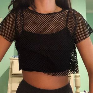 LF mesh cropped tee